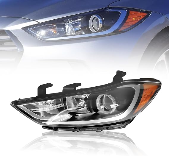 Left Headlight for Hyundai Elantra 2017 2018, Left Driver Side Front Halogen Headlight Assembly 114-10016L,92102F3000, HY2503206 (Left/Driver Side)