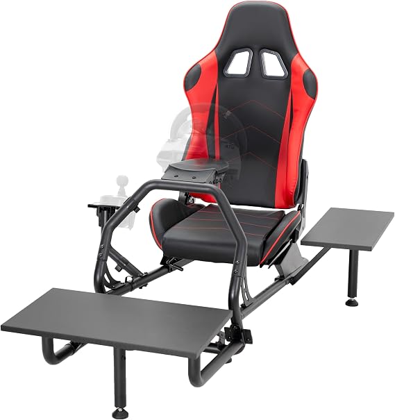 VIVO Premium Racing Simulator Cockpit with Shelf Kit, Wheel Stand, Gear Mount, Fits Logitech, Thrustmaster, Fanatec, Compatible with Xbox One, PlayStation, STAND-KIT-RACE1S