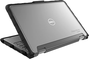 Gumdrop DropTech Custom Case Dell Latitude 3190 11 inch 2-in1 - Drop Tested Protection, Rubberized Thread on Sides, Seamless Asset Tagging, Snap in Installation for School or Work - Black