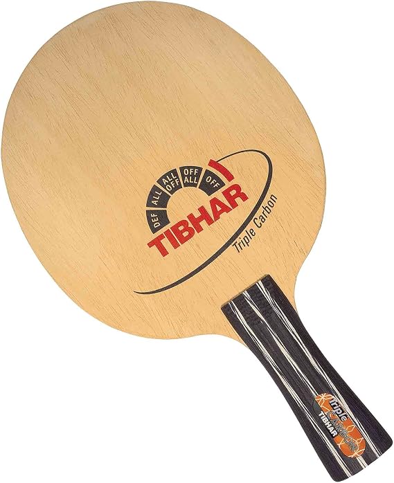 Tibhar Triple Carbon Table Tennis Blade, Ping Pong Blade - FL Handle Type
