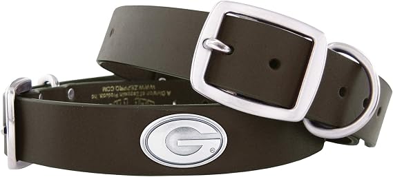 ZEP-PRO Georgia Bulldogs Brown Leather Concho Dog Collar, X-Large