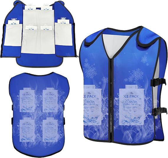 Ice Vest, Cooling Vest for Men & Women with 30 PCS Ice Packs, Adjustable Cool Vests for Working Hot Weather