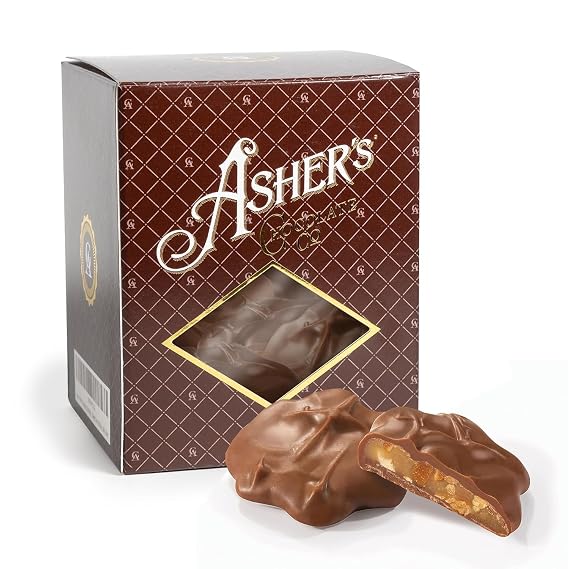 Asher's Chocolates, Pecan Caramel Patties, Milk Chocolate Caramel Patty, Gift Box, Small Batches of Kosher Chocolate, Family Owned Since 1892 (Original, 12oz)