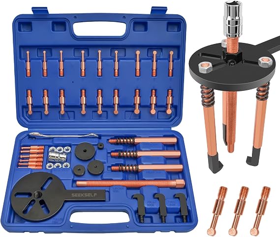 36-in-1 Bearing Puller Set Bottom Bearing Puller Separator Kit Blind Hole Bearing Removal Tool Bearing Disassembly Gear Puller Blue