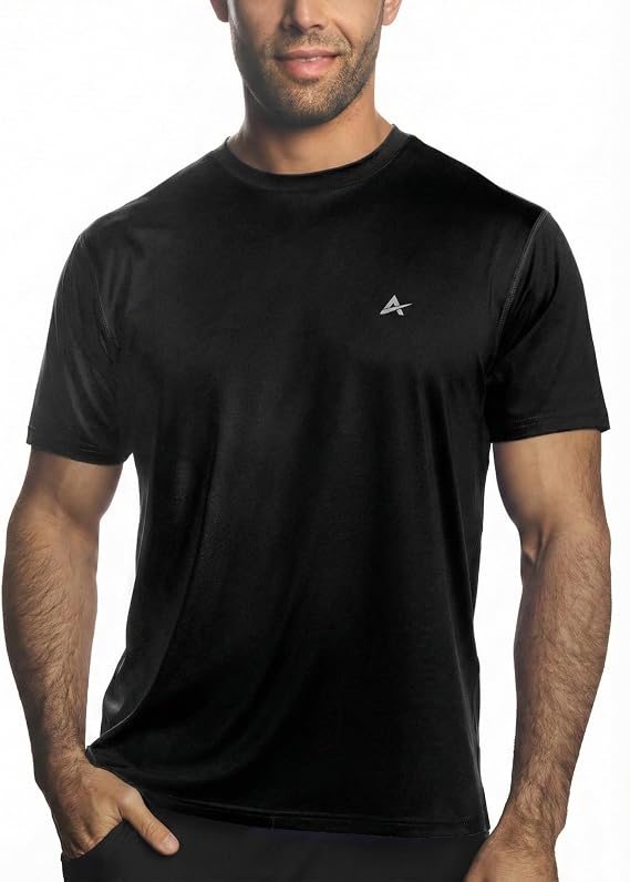 Arctic Cool Mens Crew Neck Instant Cooling Moisture Wicking Performance UPF 50+ Short Sleeve Workout Shirt