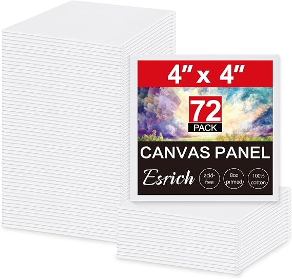 ESRICH Canvas Boards for Painting 8x10 Inch, 56 Pack Bulk 8x10 Inch Canvases for Painting- Cotton Canvas Panels for Oil, Acrylic & Watercolor
