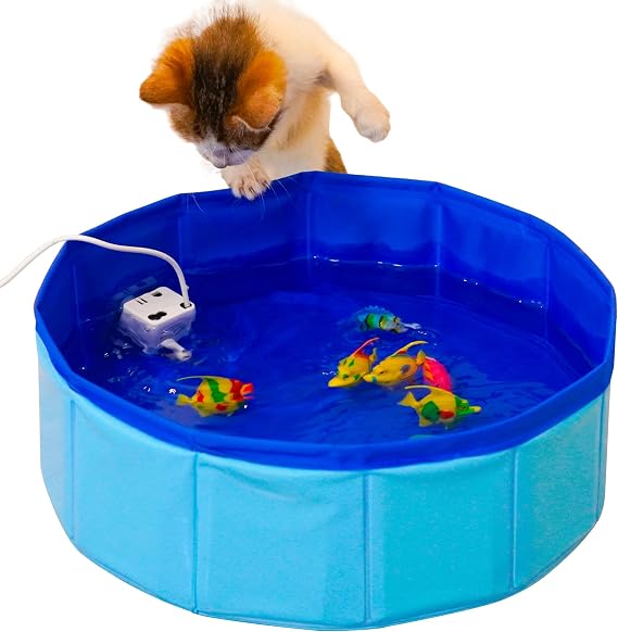 Cat Pool Interactive Toys, Cat Toy Fish Fun Water Play for Indoor Cats