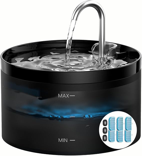 Cat Water Fountain Pet Fountain: 67oz/2L Cat Water Dispenser