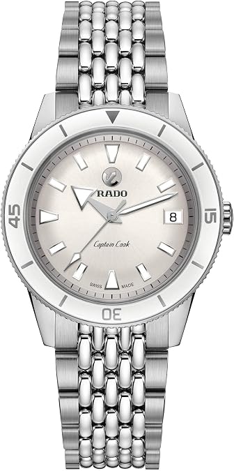 Rado Captain Cook Swiss Automatic Watch with Stainless Steel Strap, Silver, 21 (Model: R32500013)