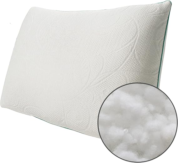 Protect-A-Bed Crystal Tencel Lyocell Blend Cooling Pillow, Down Alternative Fill, Queen (Firm - Queen)