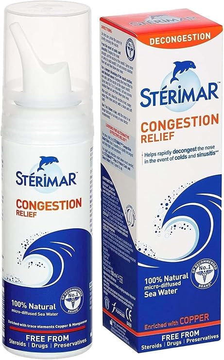 Sterimar Burun Tıkanıklığı Giderici Deniz Suyu Spreyi, 50 ml, Bakır İçerikli, Steroid ve Koruyucu Madde İçermez