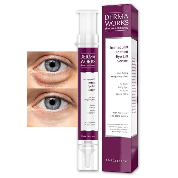IMMACULIFT INSTANT FACE LIFT CREAM - Eye Bags Treatment for Men & Women - Temporary Instant Eye Tightener with Argireline Serum - Face Tightening and Lifting - Corrector de Ojeras by DERMAWORKS