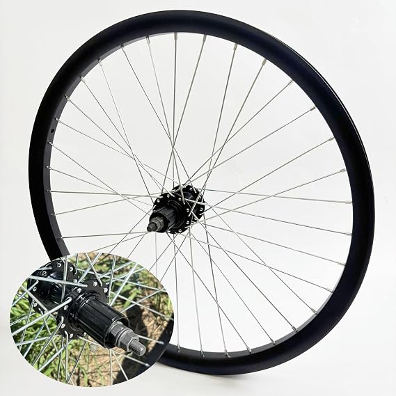 26" Bike Wheel Rear Rim Fit Cassette Flywheel 12G 36 Spokes, 26" Bike Rim