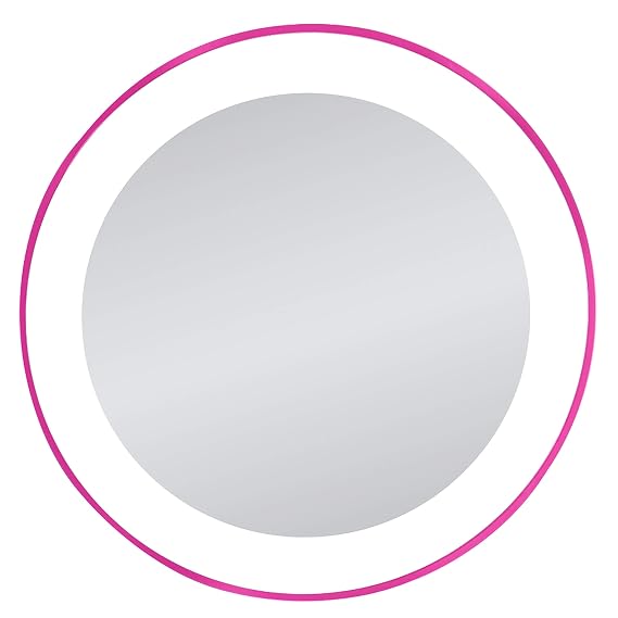 Zadro Compact 10X Magnification LED Lighted Suction Cup Mount Beauty Makeup Mirror, Pink