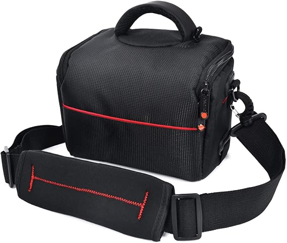 Compact Camera Shoulder Bag Case Compatible for Canon M50 SX420 Sony a6400 | Crossbody Bag with Waterproof Rain Cover for Canon PowerShot SX430 SX70 Sony a6400 RX10 Nikon Coolpix P900 Mirrorless Camera