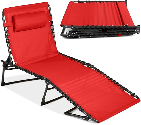 Best Choice Products Folding Patio Chaise Lounge Chair Recliner