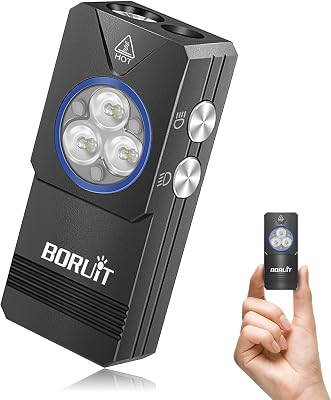 BORUIT EV30 Mini LED EDC Flashlight with 365nm UV Light, 550 Lumens USB-C Rechargeable Pocket Keychain Flashlight, Magnetic Tail & Clip, IP66 Waterproof for Camping, Hiking, Emergencies