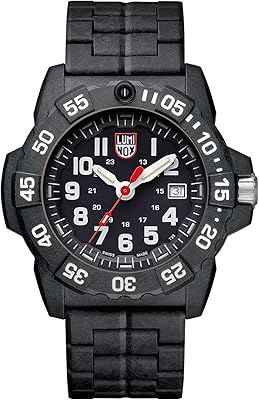 Luminox - Original Navy Seal- Mens Watch - Military Dive Watch - Date Function - 200m Water Resistant - Mens Watches - Made in Switzerland, Black, 45mm, Bracelet
