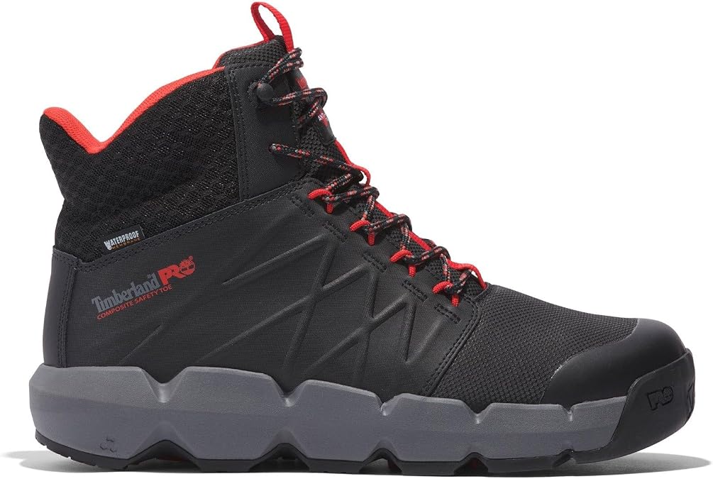 Timberland PRO Morphix 6" Leather Black/Red Safety Boots - UK 9