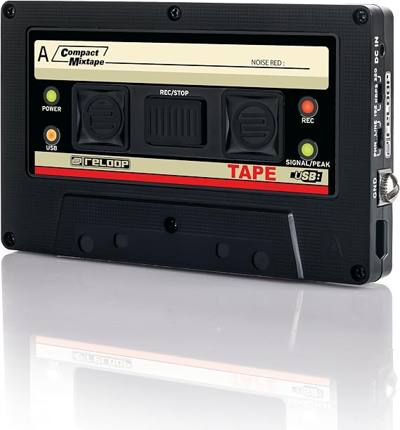 Reloop AMS-TAPE USB Mixtape Recorder with Retro Cassette Look, Black