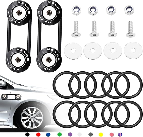 Taiss Black Front Rear Bumper Quick Release Fastener Hardware Kit