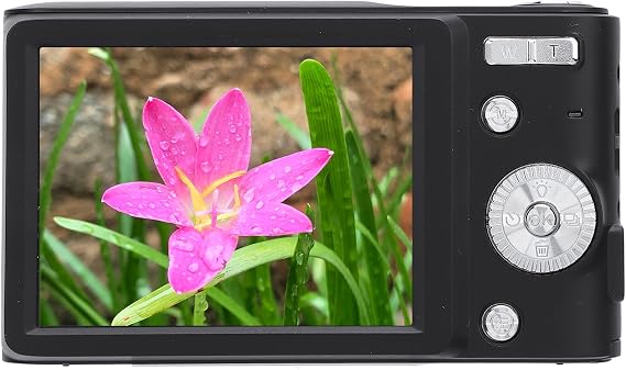 VINGVO Digital Camera, Camera 4K 50MP Digital HD 16x Zoom 2.8 Inch LCD Screen Anti Shake Autofocus Retro Compact with Flash for Vlogging (Black)