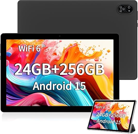 Android Tablet 10.1" inch, 4G LTE Dual SIM, 24GB RAM,256GB Storage,Supports Extend 1TB, IPS Touchscreen,Dual Camera, WiFi/WLAN/Bluetooth/GPS,TYD-109pro (Black, 256 GB)