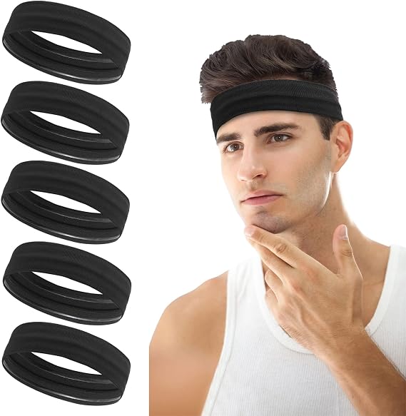 ONEYE Workout Headbands for Women,Sports Sweat Band Non Slip,5PCS