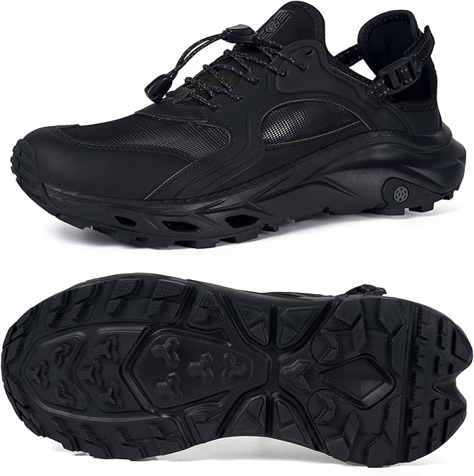 Mens Amphibious Water Shoes Outdoor Hiking Sandals Quick Dry Swim Beach Aqua Shoes Closed Toe Non-Slip for River Fishing Sailing Travel Camping Athletic