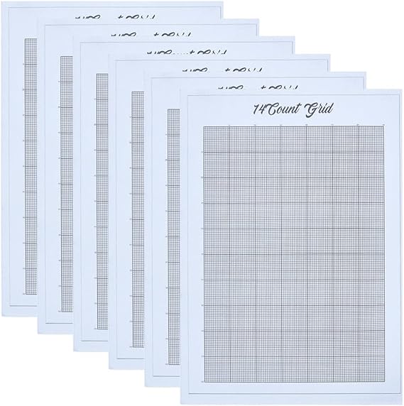 FREEBLOSS 6Pcs Water Soluble Cross Stitch Graph Paper 8.3 * 11.7inch