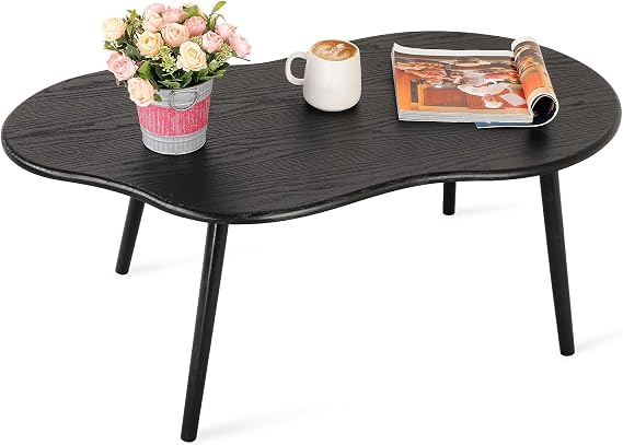 Black Cloud Modern Coffee Table, 100 x 50 x 42 cm for Small Spaces