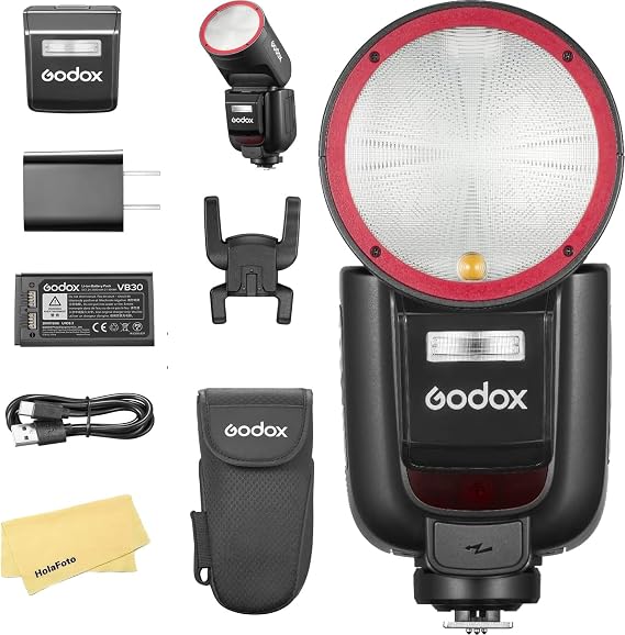 Godox V1 Pro C V1Pro C V1Pro-C V1ProC USA Version Round Head Camera Flash for Canon Flash Speedlite Speedlight,76Ws 2.4G TTL 1/8000 HSS,500 Full Power Flashes,1.3s Recycle Time