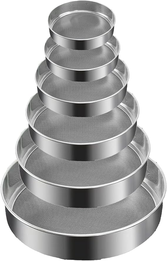 Stainless Steel Sieve/Strainer,Marine-Grade Stainless Steel,Finest Mesh,Temperature-Proof,No Sharp Edges,Anti-Corrosive, Bend-Proof (6 Piece)