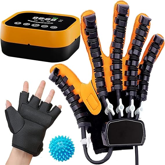 Rehabilitation Robot Gloves, Robotic Hand Glove Stroke Hand Recovery Device Adjustable Strength with Auto Training, Finger Exerciser for Stroke Arthritis Hemiplegia