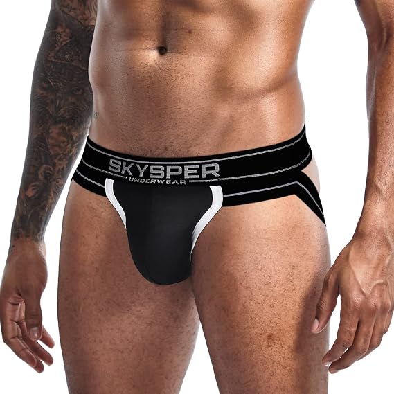 SKYSPER Mens Jockstrap Underwear Jock Straps Male Athletic Supporters for Men
