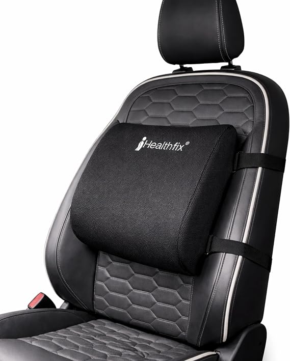 Healthfix Car Lumbar Support Cushion Back Cushion to Improve Posture (Soft (45-70 kg))