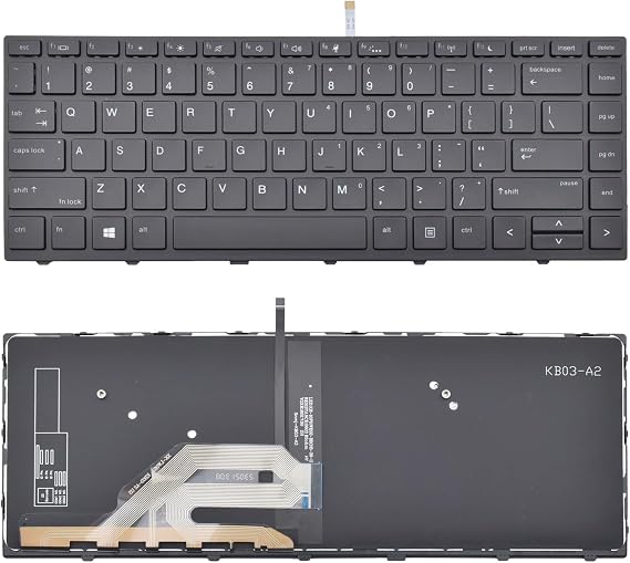 Replacement Keyboard Compatible with HP Probook 430 G5 / 440 G5 / 445 G5/ 640 G4 / 645 G4 / 640 G5 Laptop (Backlight, Back)