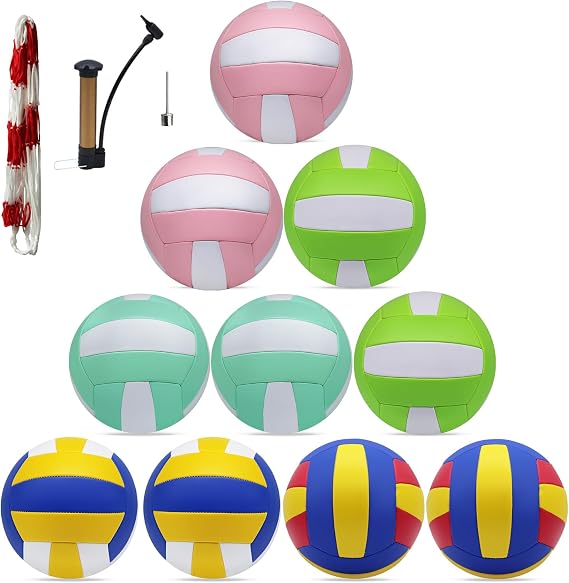 Volleyball,10 Pack Official Size 5 Inflatable Volleyballs Bulk