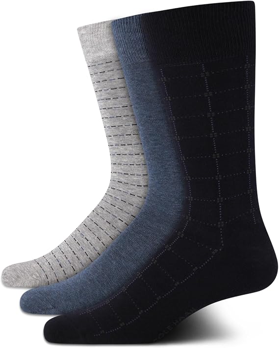 Cole Haan Mens 3 Pack Soft Cotton Breathable Dress Crew Socks
