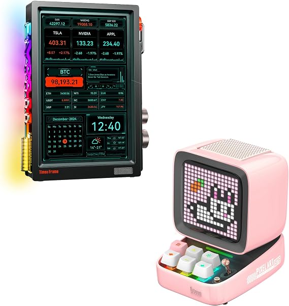 Divoom Times Frame-10.1" Digital Picture Frame and DitooPro Retro Pixel Art Game Bluetooth Speaker