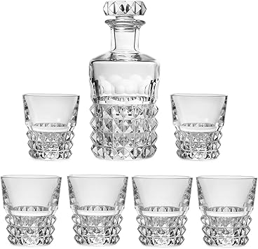 Baccarat Limited Edition Louxor Crystal Decanter & 6 Tumblers Bar Set #2808651