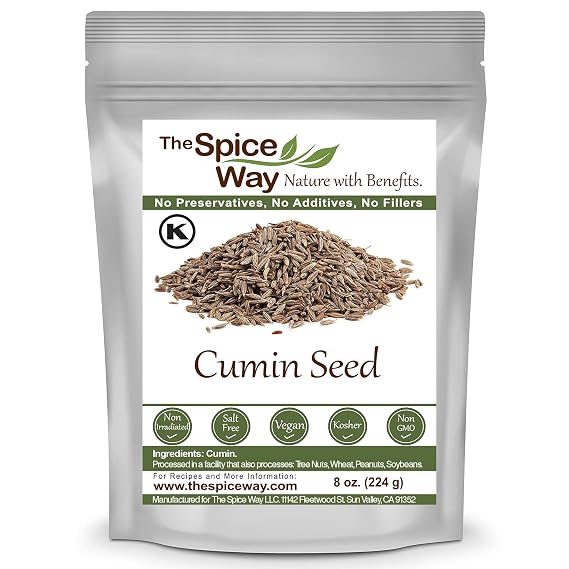 The Spice Way Cumin Seeds - whole cumin seed 8 oz resealable bag