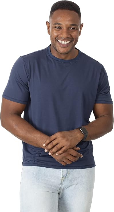 Chill Boys Soft Viscose from Bamboo T-Shirt for Men with Short Sleeve - Plain T-Shirt with Cool Performance and Crew Neck Tee