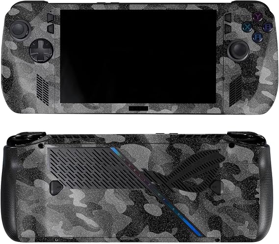 Glossy Glitter Skin Compatible with Asus ROG Ally X - Black Camo - Premium 3M Vinyl Protective Wrap Decal Cover - Easy to Apply | Crafted in The USA by MightySkins
