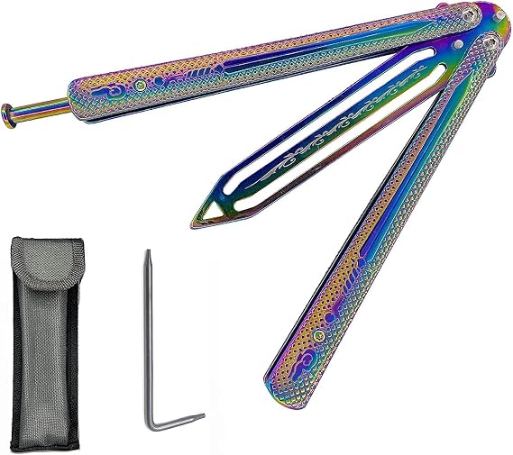 Practice Tool with Cool Color Design, Sturdy and Durable Practice Butterfly Trainer knife for Beginner