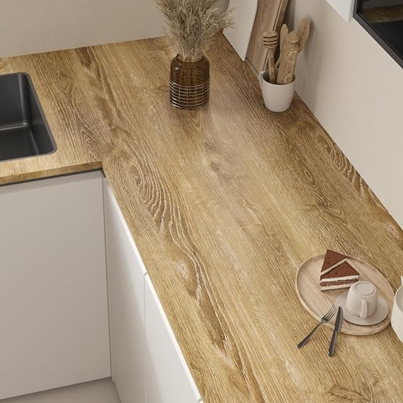 Brown Wood Grain Contact Paper Peel and Stick 15.7"x118" Thick Natural Wood Wallpaper for Kitchen Countertops Contact Paper Removable Self Adhesive Waterproof Vinyl Wrap for Cabinets Walls
