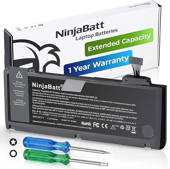 NinjaBatt A1278 Battery for Apple MacBook Pro 13" A1322 Mid 2012 2010