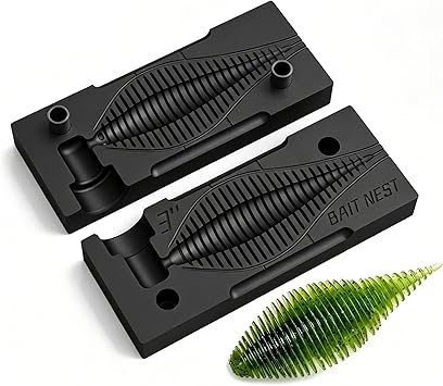 Premium Soft Plastic Lure Mold - Easy DIY Lure Making Mold for Perfect Soft Plastic Baits 3" BellowsGill | No Release Oil Needed | CNC Machined | High Heat Resistant | No Bubbles, No Flash