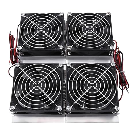 Semiconductor Refrigeration Peltier Cold Plate, Peltier Thermoelectric Cooler, Asixx 240W Semiconductor Refrigeration Thermoelectric Peltier Cold Plate Cooler with Fan Stable Work and Low Noise