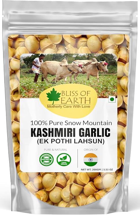Bliss of Earth Kashmiri Garlic, Single Clove Himalayan Garlic, 7.05oz